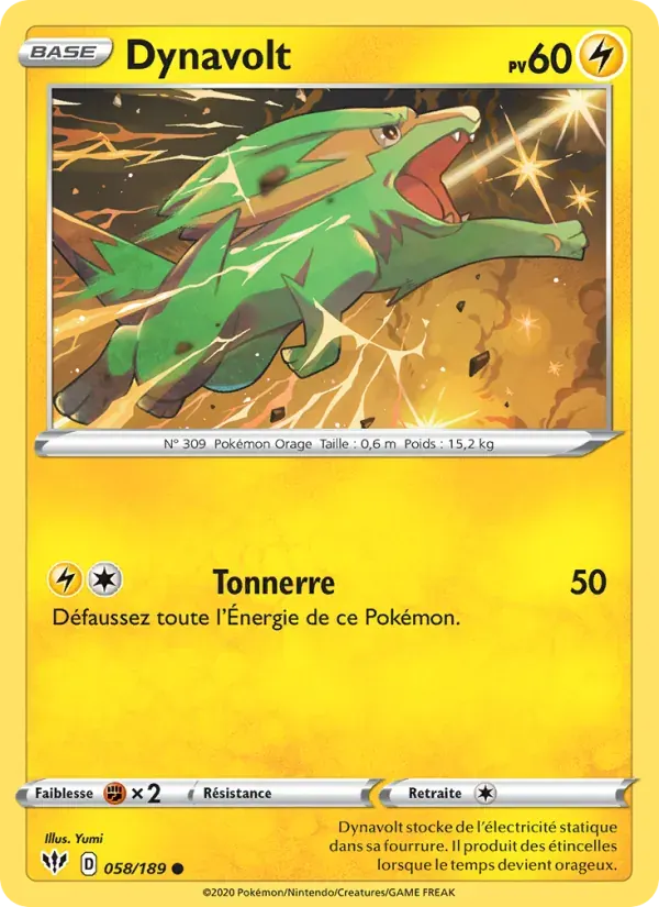 Dynavolt — Ténèbres Embrasées 58 French Pokémon card