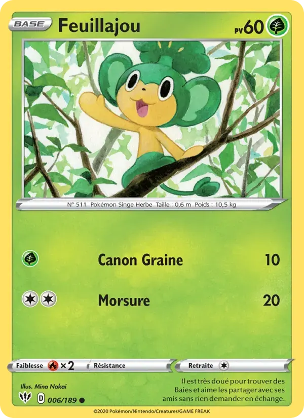 Feuillajou — Ténèbres Embrasées 6 French Pokémon card