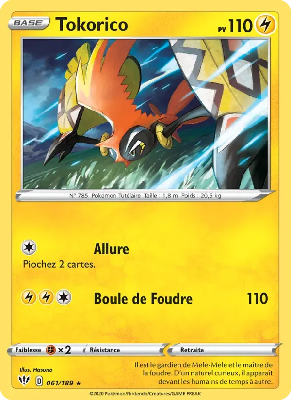 Tokorico — Ténèbres Embrasées 61 French Pokémon card