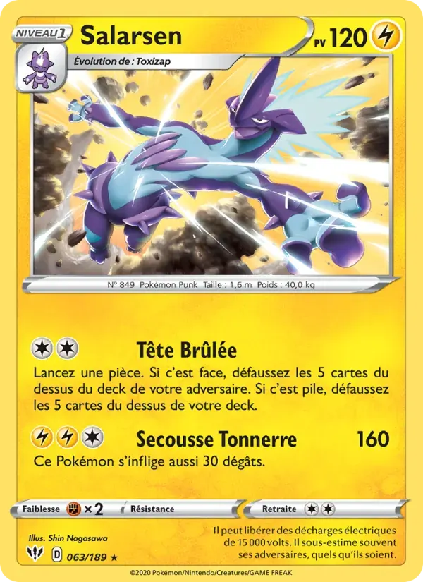 Salarsen — Ténèbres Embrasées 63 French Pokémon card