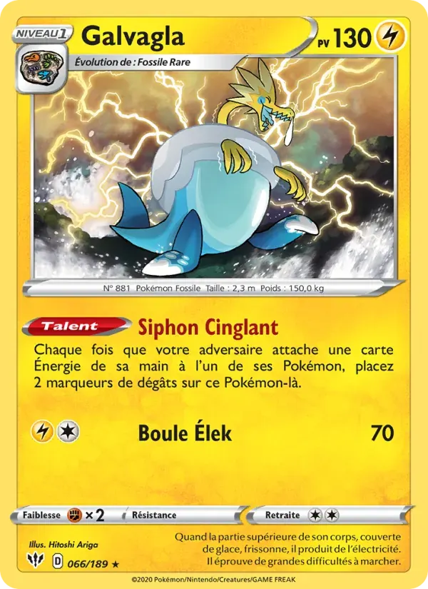 Galvagla — Ténèbres Embrasées 66 French Pokémon card