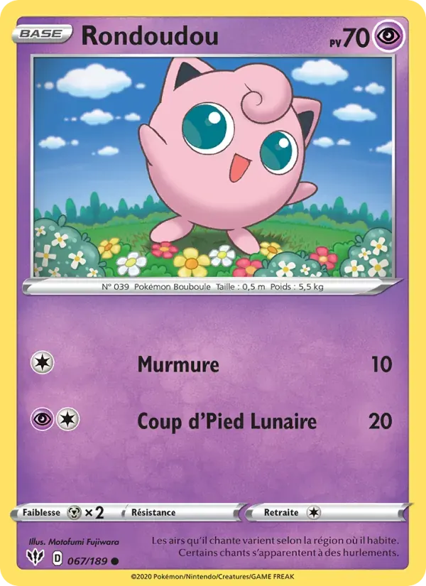 Rondoudou — Ténèbres Embrasées 67 French Pokémon card