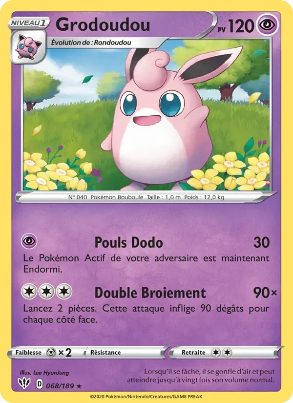 Grodoudou — Ténèbres Embrasées 68 French Pokémon card