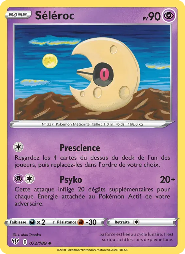Séléroc — Ténèbres Embrasées 72 French Pokémon card