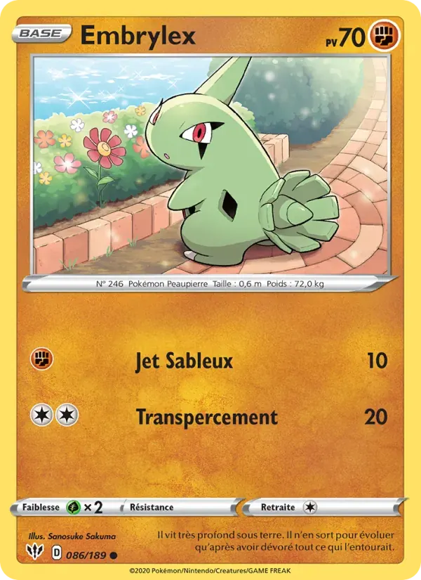 Embrylex — Ténèbres Embrasées 86 French Pokémon card
