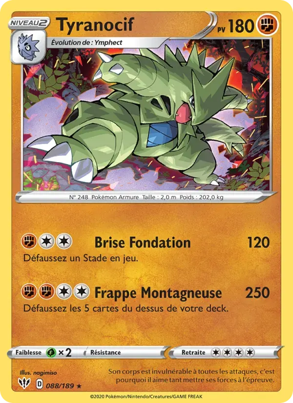 Tyranocif — Ténèbres Embrasées 88 French Pokémon card
