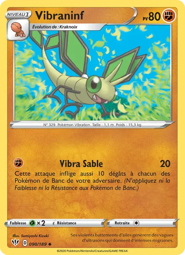 Vibraninf — Ténèbres Embrasées 90 French Pokémon card