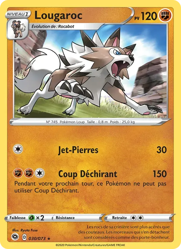 Lougaroc — La Voie du Maître 30 French Pokémon card