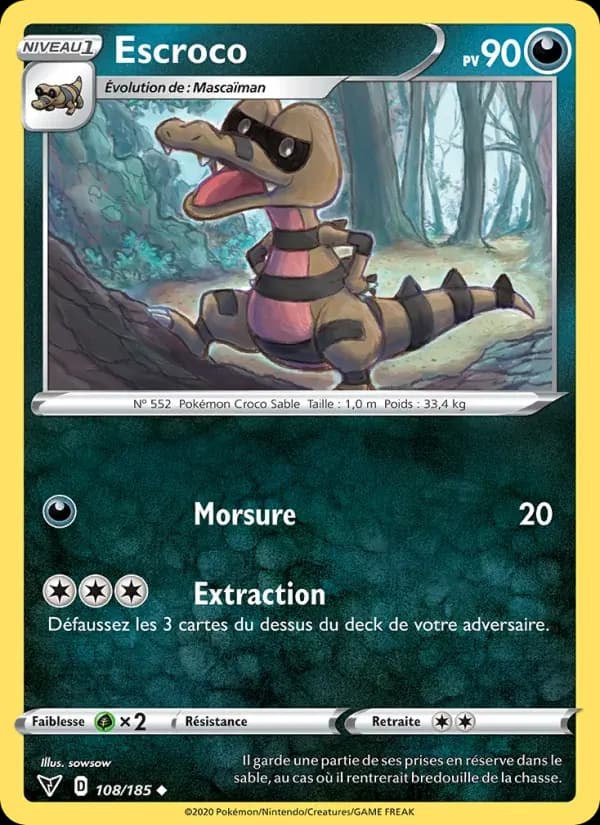 Escroco — Voltage Éclatant 108 French Pokémon card