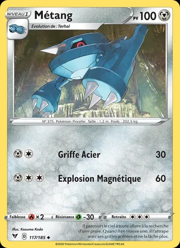Métang — Voltage Éclatant 117 French Pokémon card