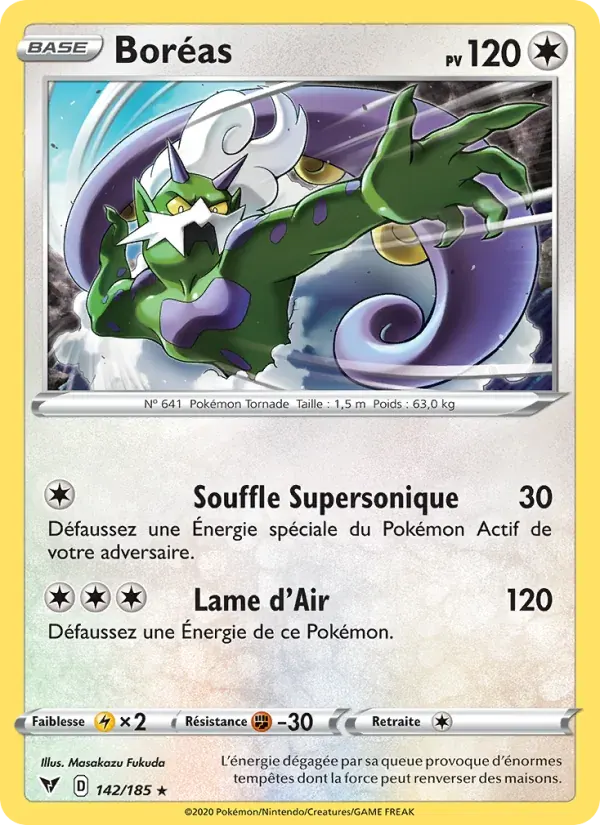 Boréas — Voltage Éclatant 142 French Pokémon card