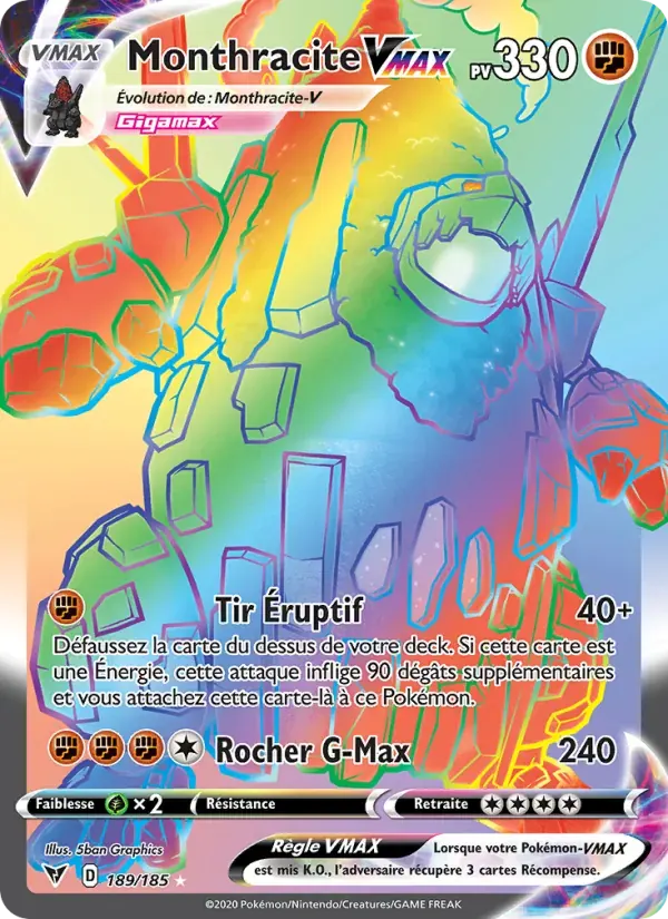 Monthracite VMAX — Voltage Éclatant 189 French Pokémon card