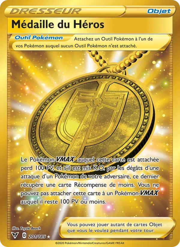 Médaille du Héros — Voltage Éclatant 201 French Pokémon card