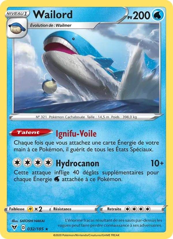 Wailord — Voltage Éclatant 32 French Pokémon card