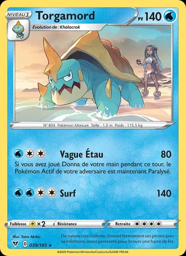 Torgamord — Voltage Éclatant 39 French Pokémon card