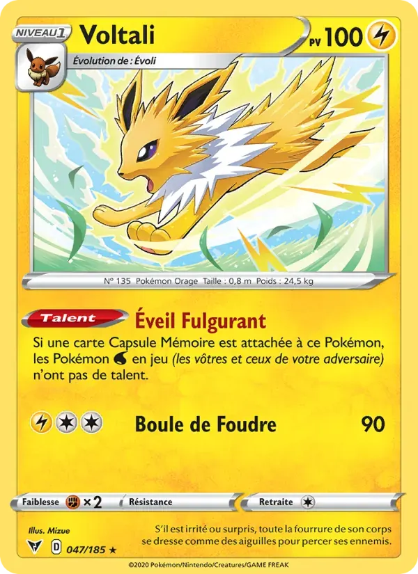Voltali — Voltage Éclatant 47 French Pokémon card