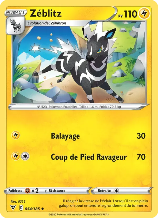 Zéblitz — Voltage Éclatant 54 French Pokémon card
