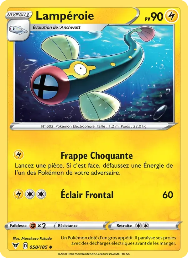 Lampéroie — Voltage Éclatant 58 French Pokémon card
