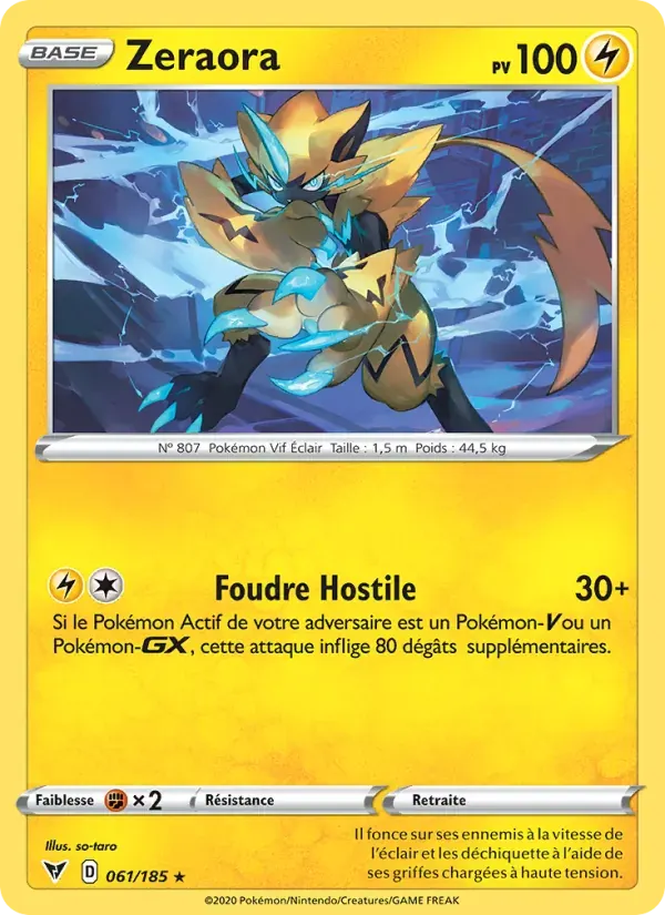 Zeraora — Voltage Éclatant 61 French Pokémon card