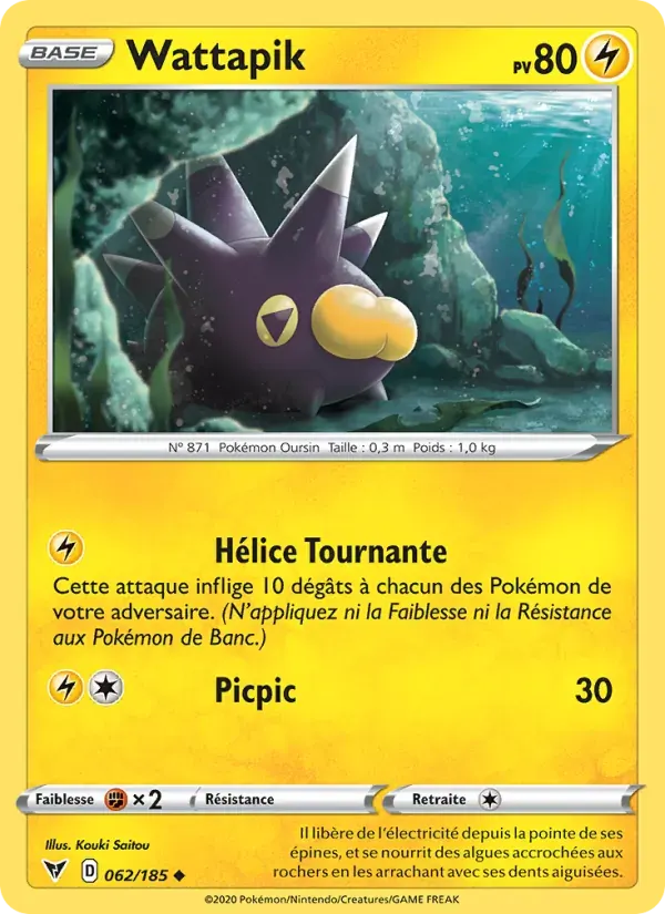 Wattapik — Voltage Éclatant 62 French Pokémon card