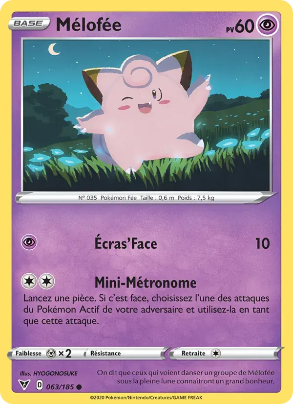 Mélofée — Voltage Éclatant 63 French Pokémon card