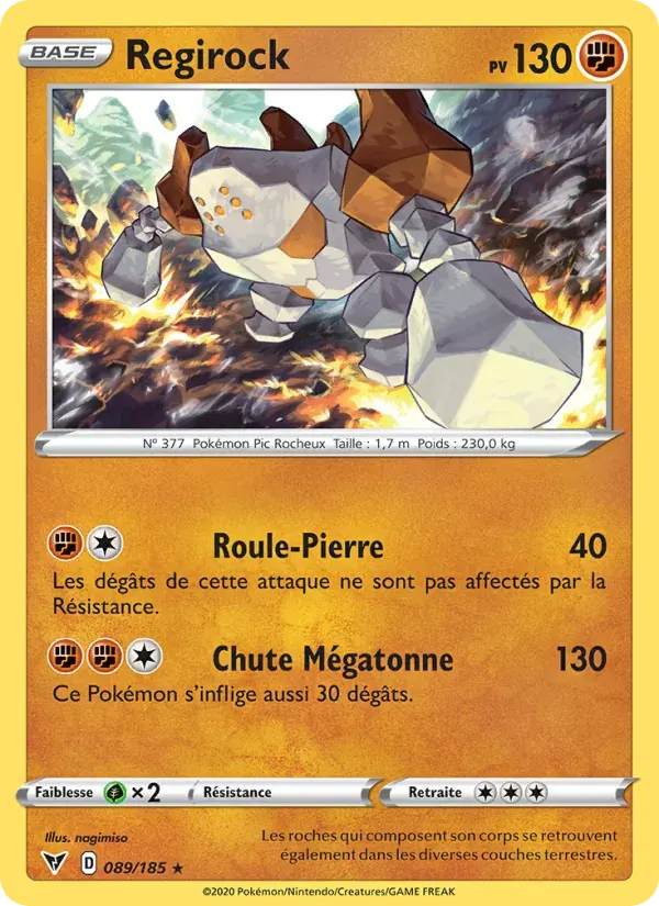 Regirock — Voltage Éclatant 89 French Pokémon card