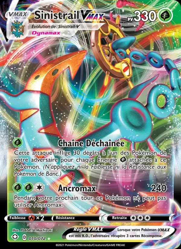 Sinistrail VMAX — Destinées Radieuses 10 French Pokémon card