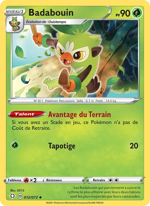 Badabouin — Destinées Radieuses 12 French Pokémon card