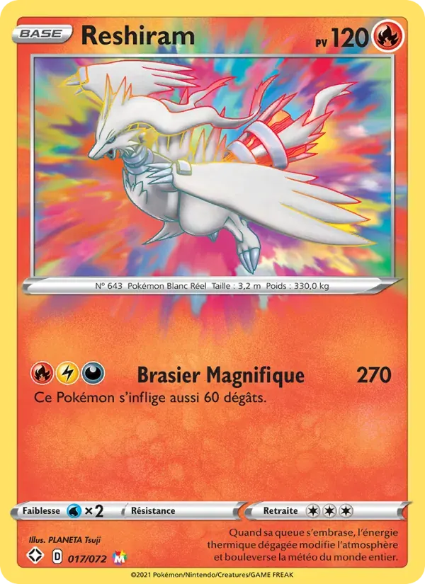 Reshiram — Destinées Radieuses 17 French Pokémon card