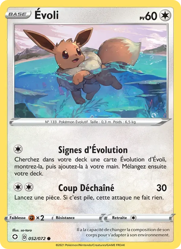 Évoli — Destinées Radieuses 52 French Pokémon card
