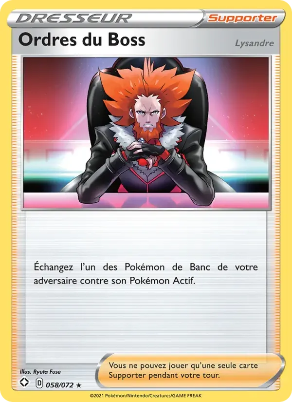 Ordres du Boss (Lysandre) — Destinées Radieuses 58 French Pokémon card