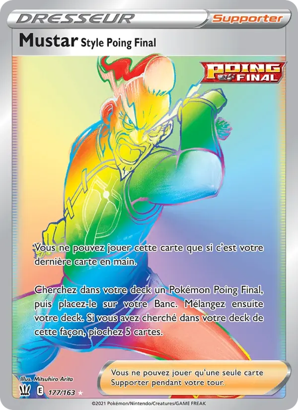 Mustar Style Poing Final — Styles de combat 177 French Pokémon card