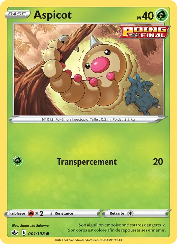 Aspicot — Règne de Glace 1 French Pokémon card