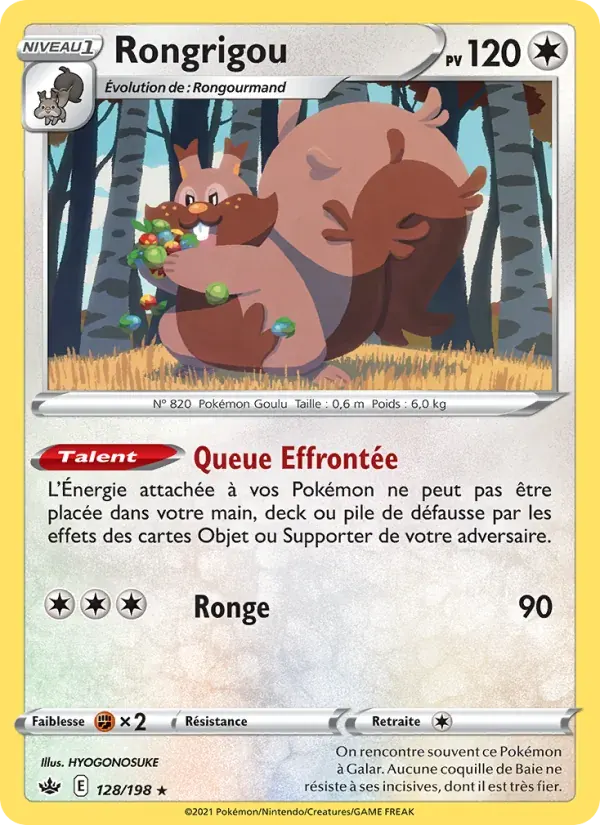 Rongrigou — Règne de Glace 128 French Pokémon card