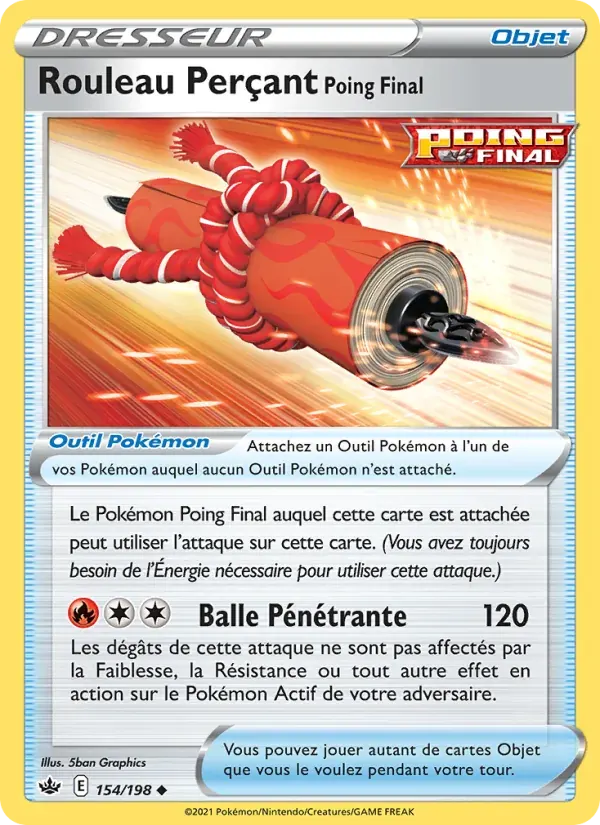 Rouleau Perçant Poing Final — Règne de Glace 154 French Pokémon card