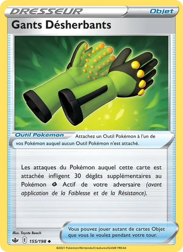 Gants Désherbants — Règne de Glace 155 French Pokémon card
