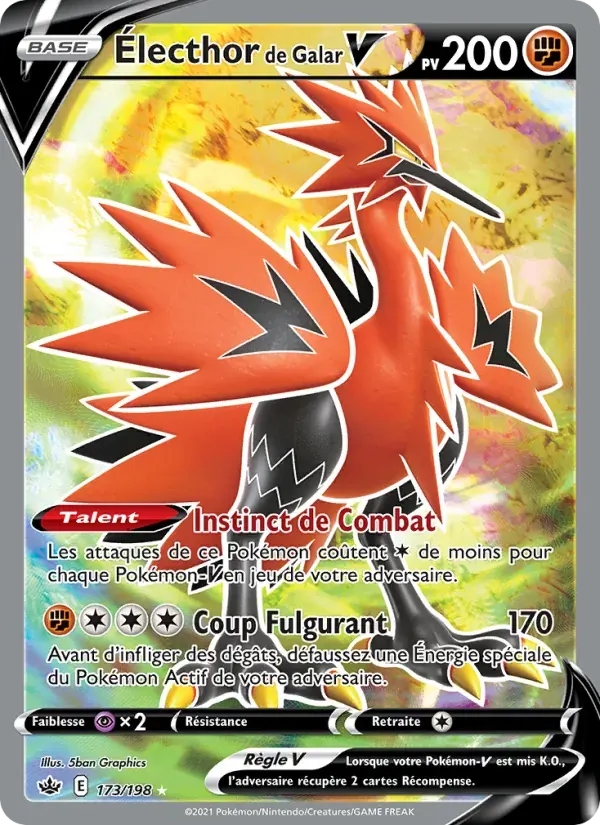 Électhor de Galar V — Règne de Glace 173 French Pokémon card