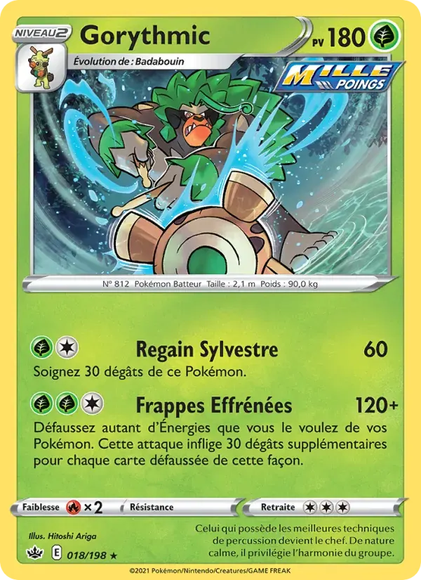 Gorythmic — Règne de Glace 18 French Pokémon card
