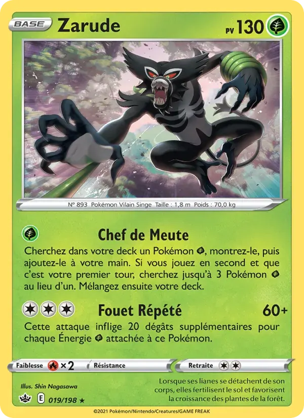 Zarude — Règne de Glace 19 French Pokémon card