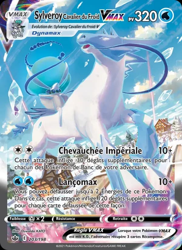 Sylveroy Cavalier du Froid VMAX — Règne de Glace 203 French Pokémon card