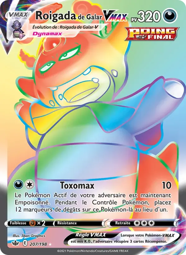 Roigada de Galar VMAX — Règne de Glace 207 French Pokémon card
