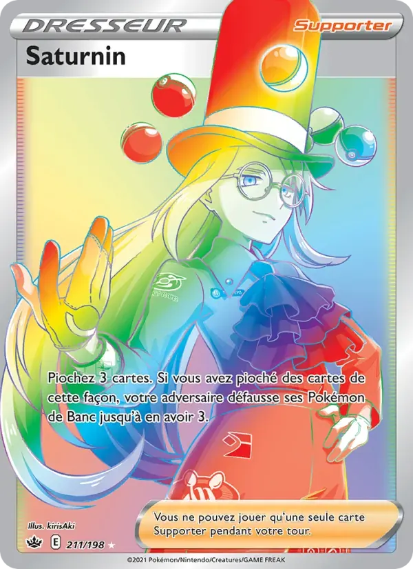 Saturnin — Règne de Glace 211 French Pokémon card