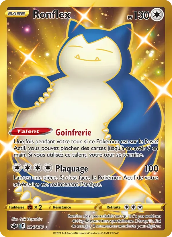 Ronflex — Règne de Glace 224 French Pokémon card