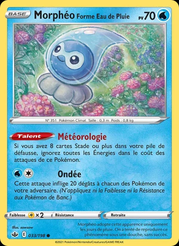 Morphéo Forme Eau de Pluie — Règne de Glace 33 French Pokémon card