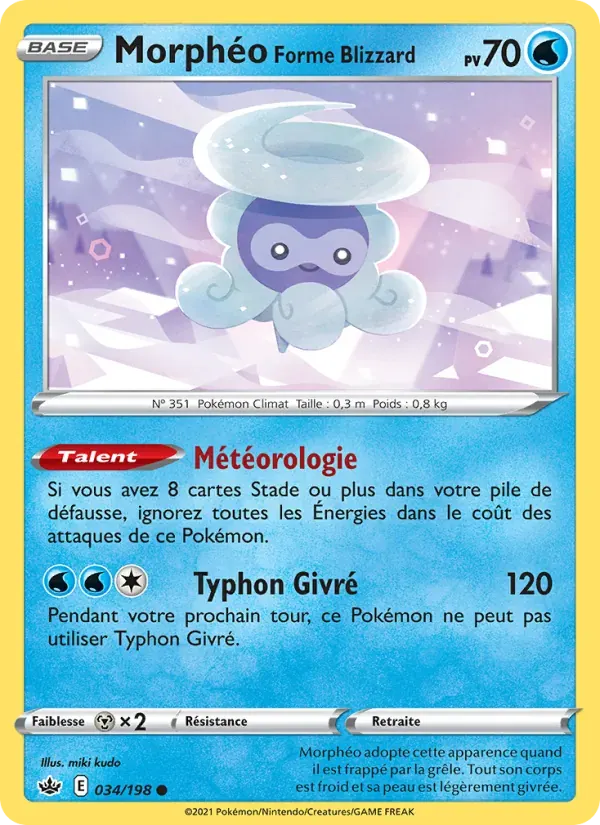 Morphéo Forme Blizzard — Règne de Glace 34 French Pokémon card
