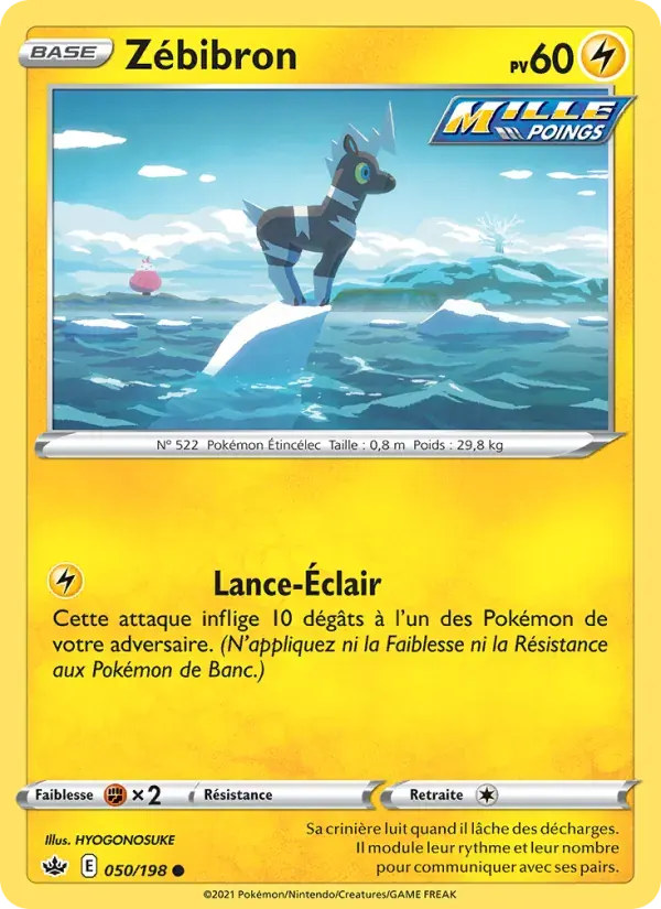 Zébibron — Règne de Glace 50 French Pokémon card