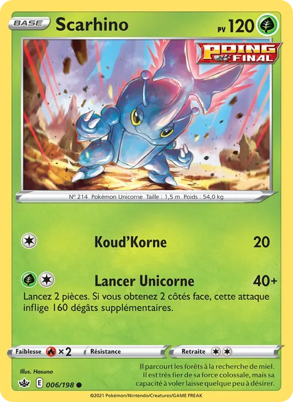 Scarhino — Règne de Glace 6 French Pokémon card
