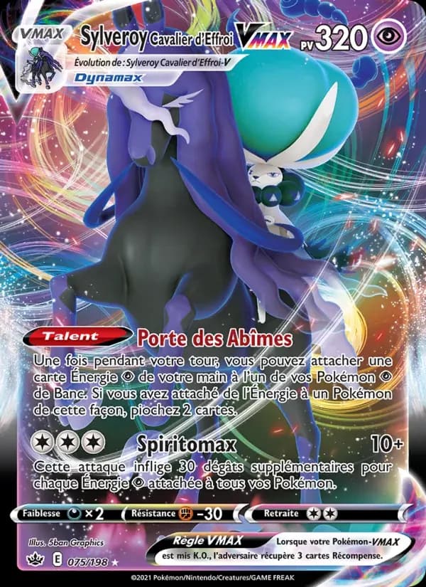 Sylveroy Cavalier d'Effroi VMAX — Règne de Glace 75 French Pokémon card