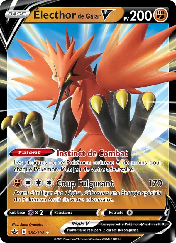 Électhor de Galar V — Règne de Glace 80 French Pokémon card