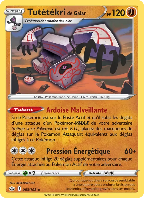 Tutétékri de Galar — Règne de Glace 83 French Pokémon card